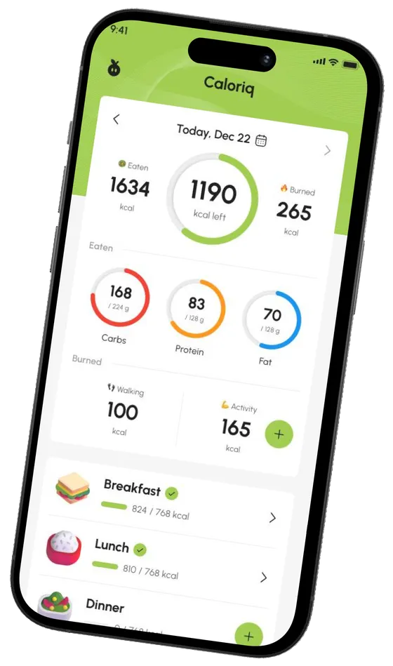 Caloriq app screen